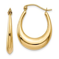 14 Karat Yellow Gold Oval Earring