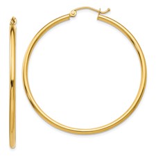 14 Karat Yellow Gold 45 mm Lightweight Large Hoop Earrings