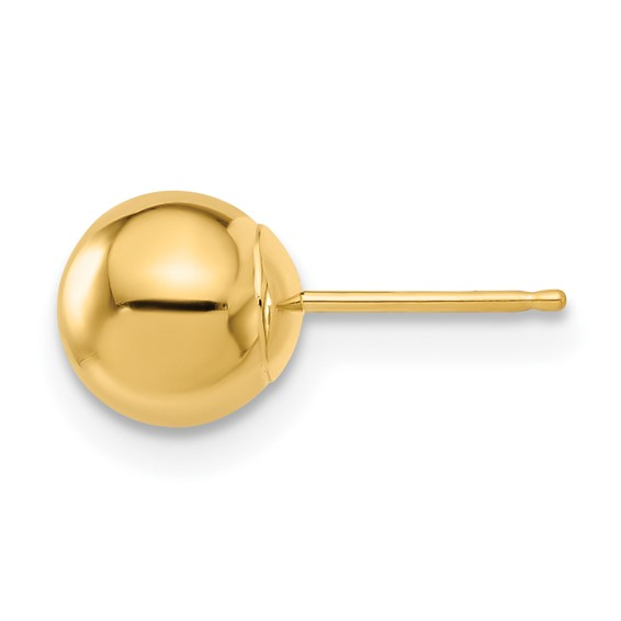 14 karat yellow gold 7 mm gold ball earrings