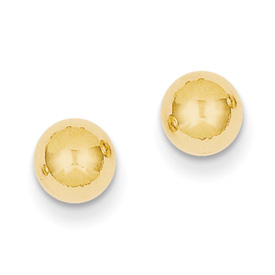 14 Karat Yellow Gold  10 Mm Ball Post Earrings