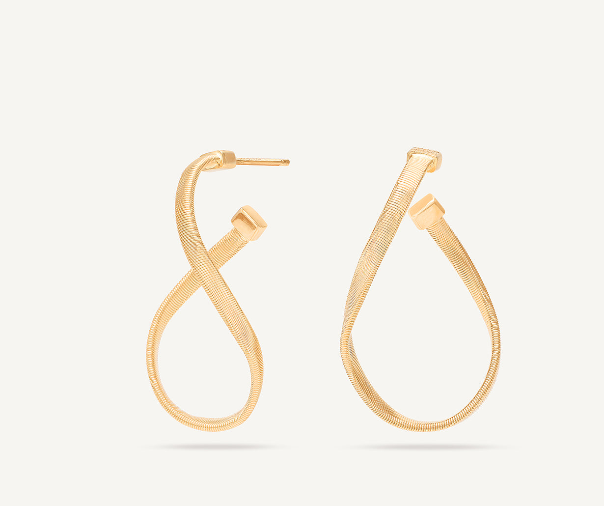 Marco Bicego 18K Yellow Gold Marrakech Twisted Irregular Small Hoops