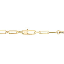 Roberto Coin 18 Karat Yellow Gold  Paper Clip & Round Link Chain 17