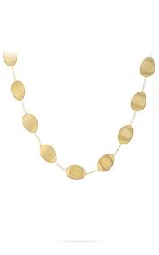 Marco Bicego 18 Karat Yellow Gold Lunaria Gold Station Necklace 36 Inch