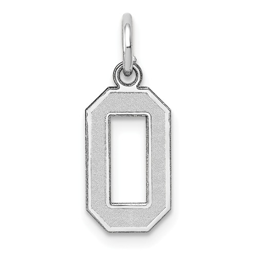 14 Karat White Gold Satin Pendant # 0 Charm