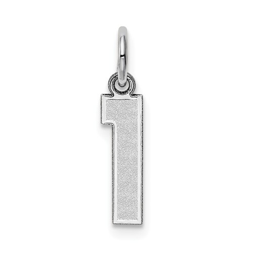 14 Karat White Gold #1 Charm