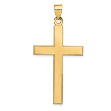 14 Karat Yellow Gold Florentine Satin Cross