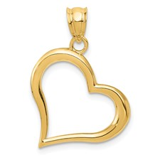 14 Karat Yellow Gold Open Heart Pendant