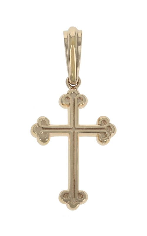 King Baby 10 Karat Yellow Gold Traditional Cross Pendant