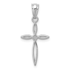 14 Karat White Gold Passion Cross Charm