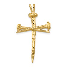 14 Karat Yellow Gold Large Nail Cross