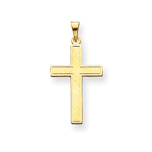 14 Karat Yellow Gold Florentine Satin Cross Charm