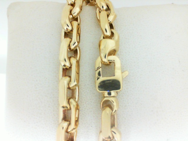 Yellow Gold 14 Karat Solid Link Bracelet Length: 8.75