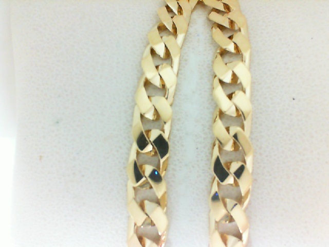 Yellow Gold 14 Karat Solid Link Bracelet Length:9 