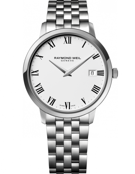 Raymond Weil Toccata Stainless Steel Toccata Swiss Quartz Watch (5588-ST-00300)
With White Dial /Roman Numerals