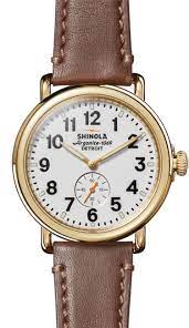 SHINOLA THE RUNWELL 41MM (0120266280)
Quartz, Yellow PVD over Stainless Steel, Teak Leather