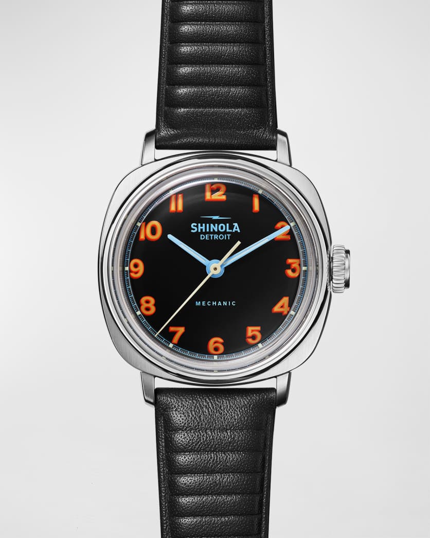 SHINOLA THE MECHANIC 39MM (S0120235328)
Mechanical Wind, Stainless Steel, Black Ridged Leather