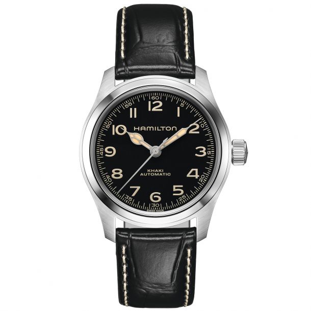 Hamilton Khaki Field Murph Automatic Black Leather Strap  Watch (H70405730)