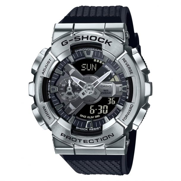 Men's Casio G-Shock Analog-Digital Stainless Steel Bezel Watch GM110-1A