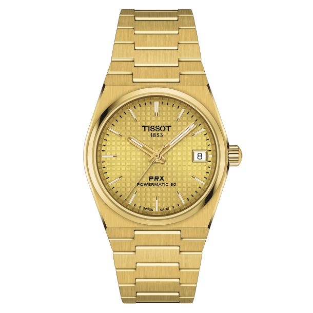 Tissot PRX Powermatic 80 (T1374073302100)
316L stainless steel case with yellow gold PVD coating