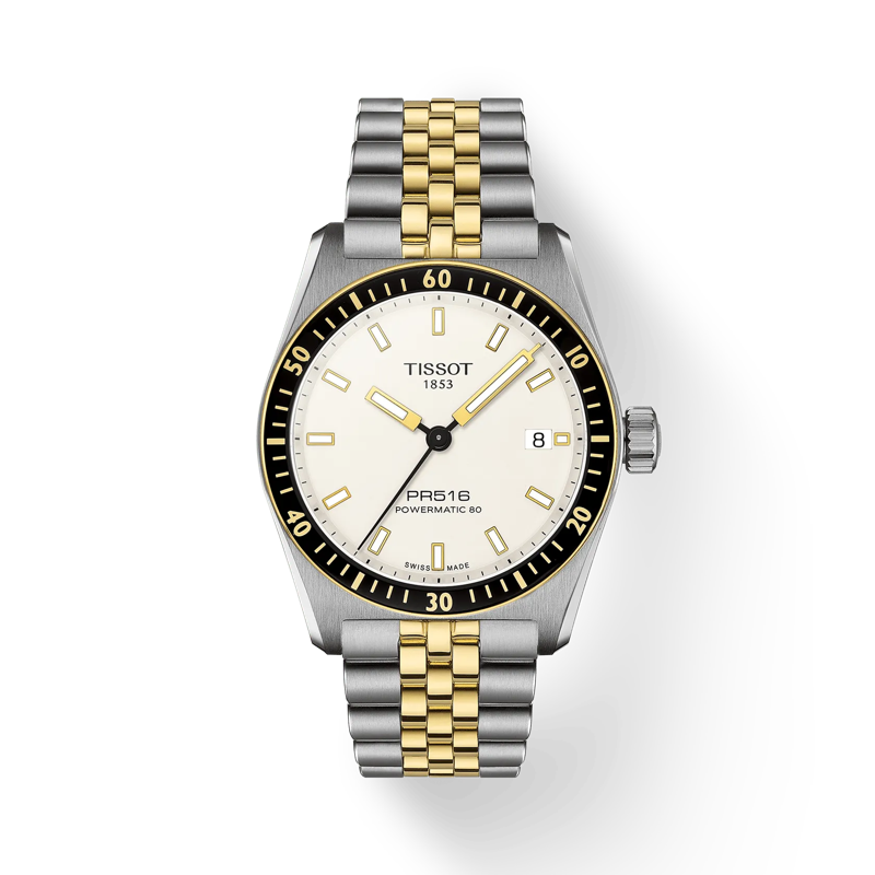 Tissot PR516 Powermatic 80 (T1494072201100)
316L stainless steel case with yellow gold PVD coating, 38mm