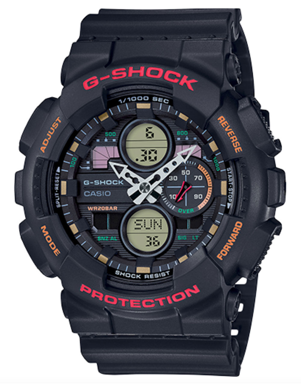 Casio G-Shock  90's Collection Analog-Digital Black Red(GA140-1A4)