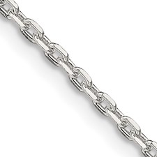 Sterling Silver 2mm Diamond Cut Cable Link Chain 20 Inch