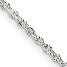 Sterling Silver 24 Inch Cable Link Chain 1.95mm