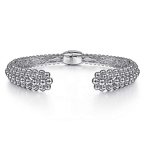 Gabriel & Co Sterling Silver Bujukan Beaded Split Bangle