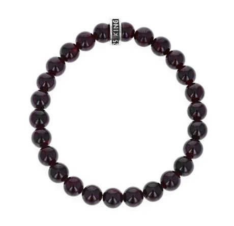 King Baby Sterling Silver Garnet Bracelet With Logo Ring