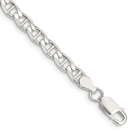 Sterling Silver 4.65mm Flat Cuban Anchor Bracelet 8