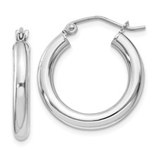 Sterling Silver 3.0 Mm  Small Hoop