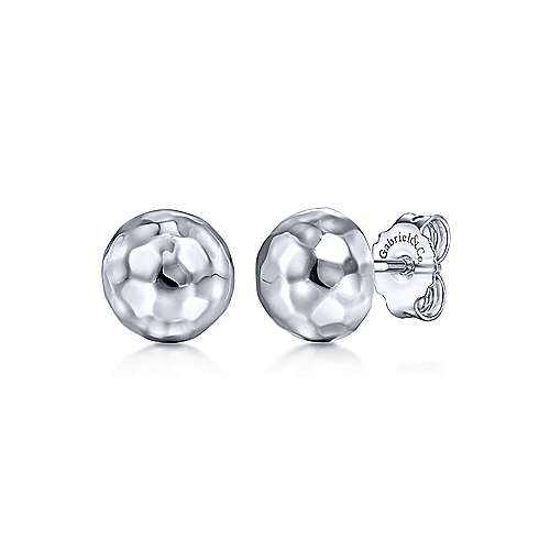 Gabriel & Co Sterling Silver Hammered Sand Blast Stud Earrings