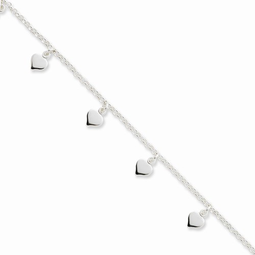 Sterling Silver  Heart Anklet 10