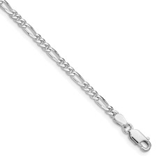 Sterling Silver Figaro 2.85 Mm Anklet 10 Inch