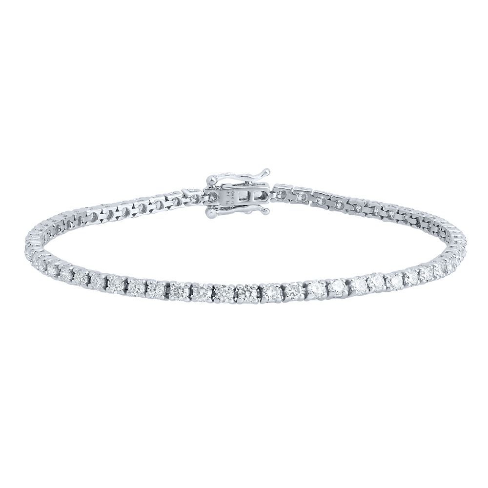 Lab Grown - 14Kw 4.13Cttw Diamond Tennis Bracelet