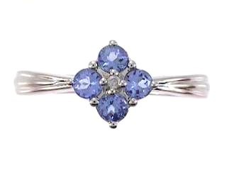 14Kw Tanzanite Ring W/Diamond Accent  4Tz=.93Cttw