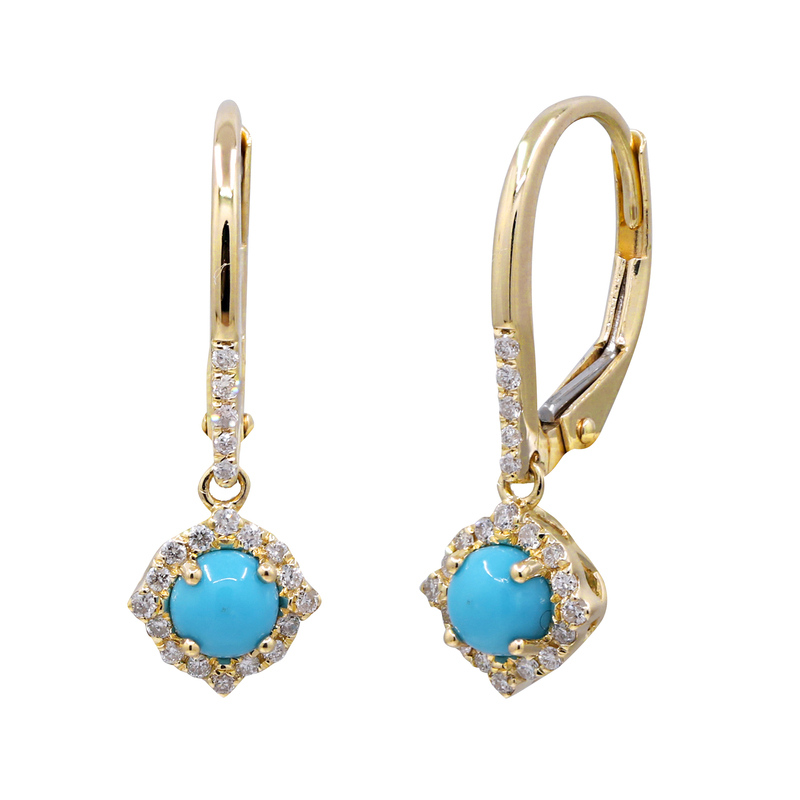 10KY TURQUOISE EARINGS- TU .54 / RD .16