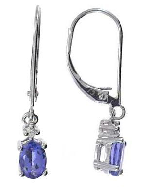 10KW AQUAMARINE EARRINGS - AQ .74 / RD .03