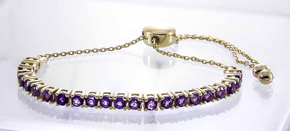 10Ky Amethyst Bolo Bracelet   Am=1.48Ct