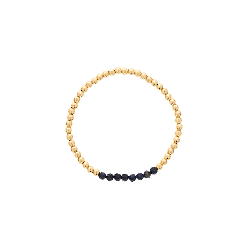 4MM GOLD FILLED BEADS W/ SAPPHIRE BAR