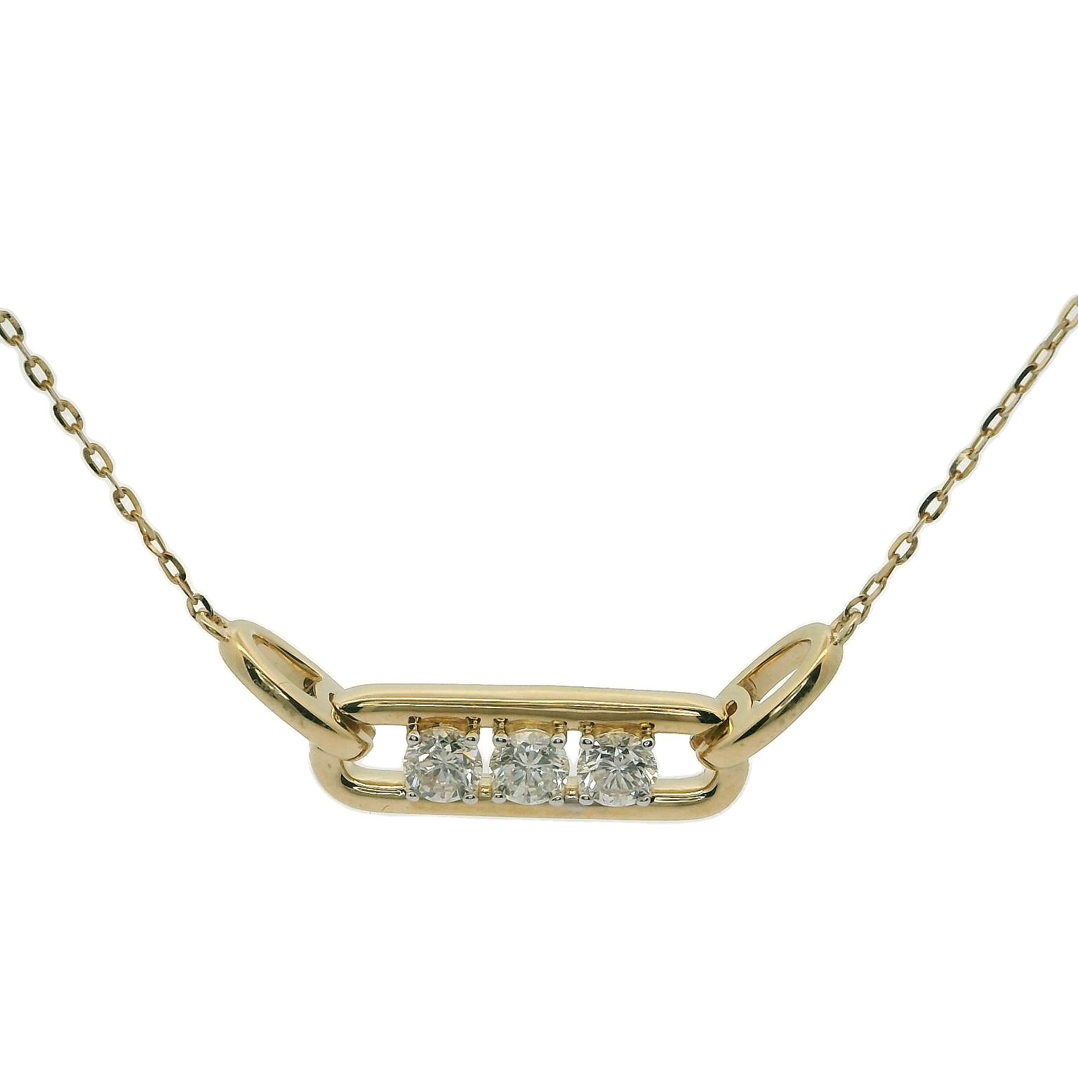 10Ky 1/3Cttw 3 Stone Diamond Necklace