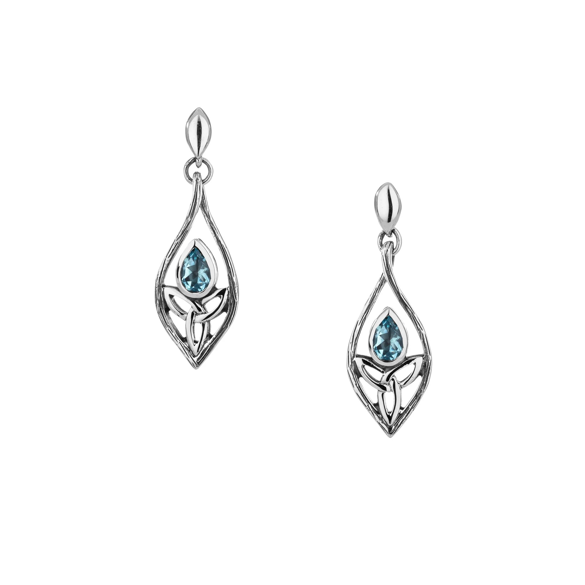 S/Sil Guardian Angel Blue Topaz Earrings