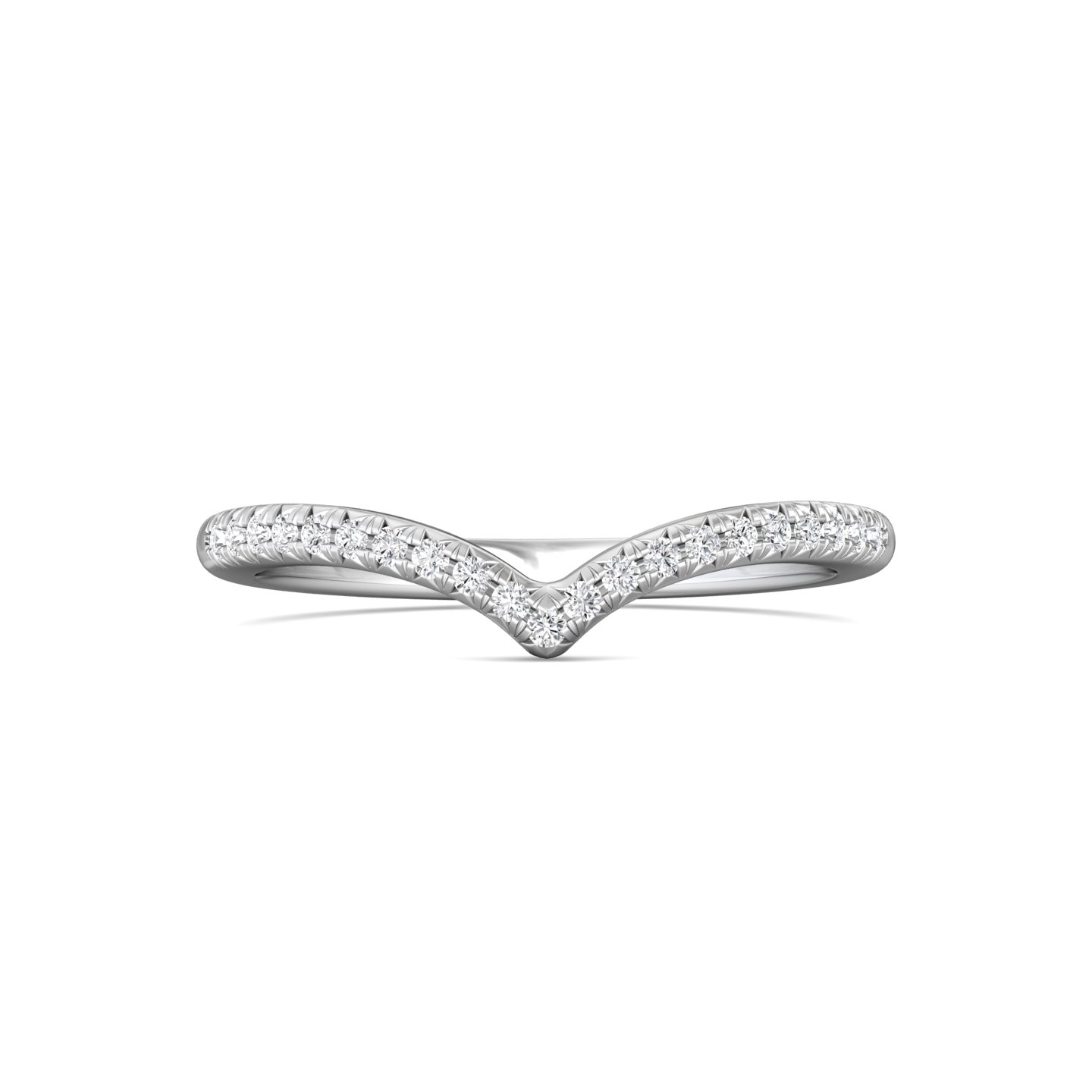 14Kw .17Cttw Curved Diamond Wedding Band