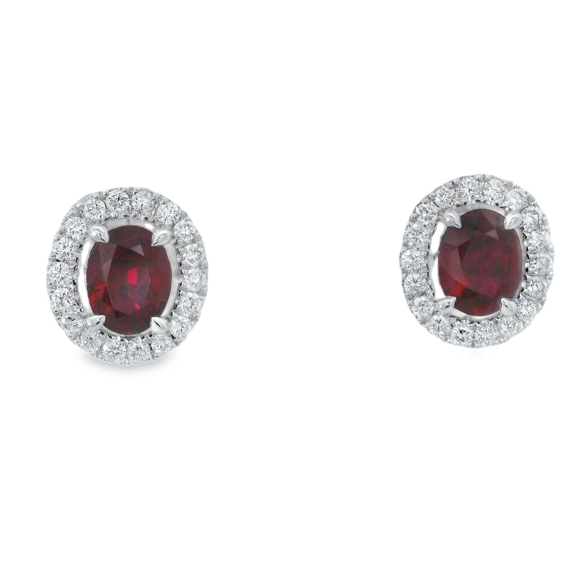 18KW RUBY & DIA EARRINGS D=36/.18 CT