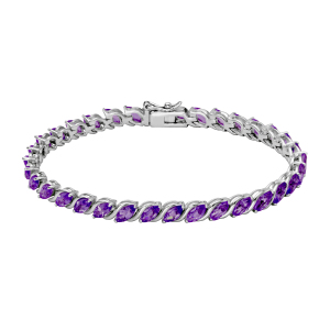 Ss Amethyst Marquise Bracelet