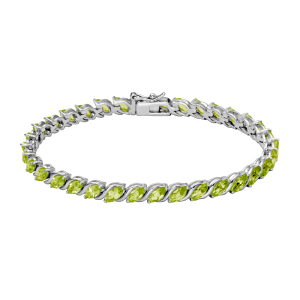 Ss Peridot Marquise Bracelet