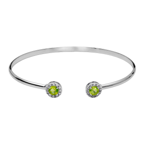 Ss Peridot & White Topaz Bangle