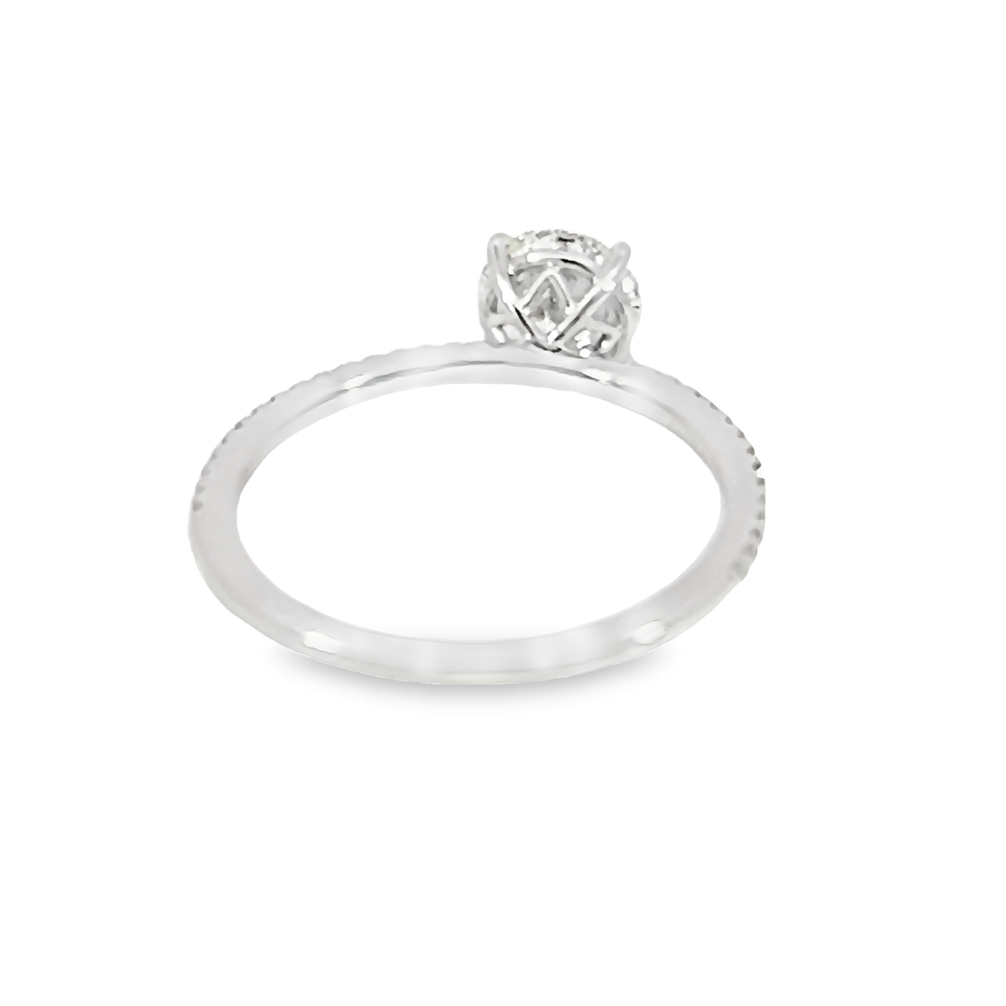 Round Brilliant Diamond Engagement Ring With Accented Shank