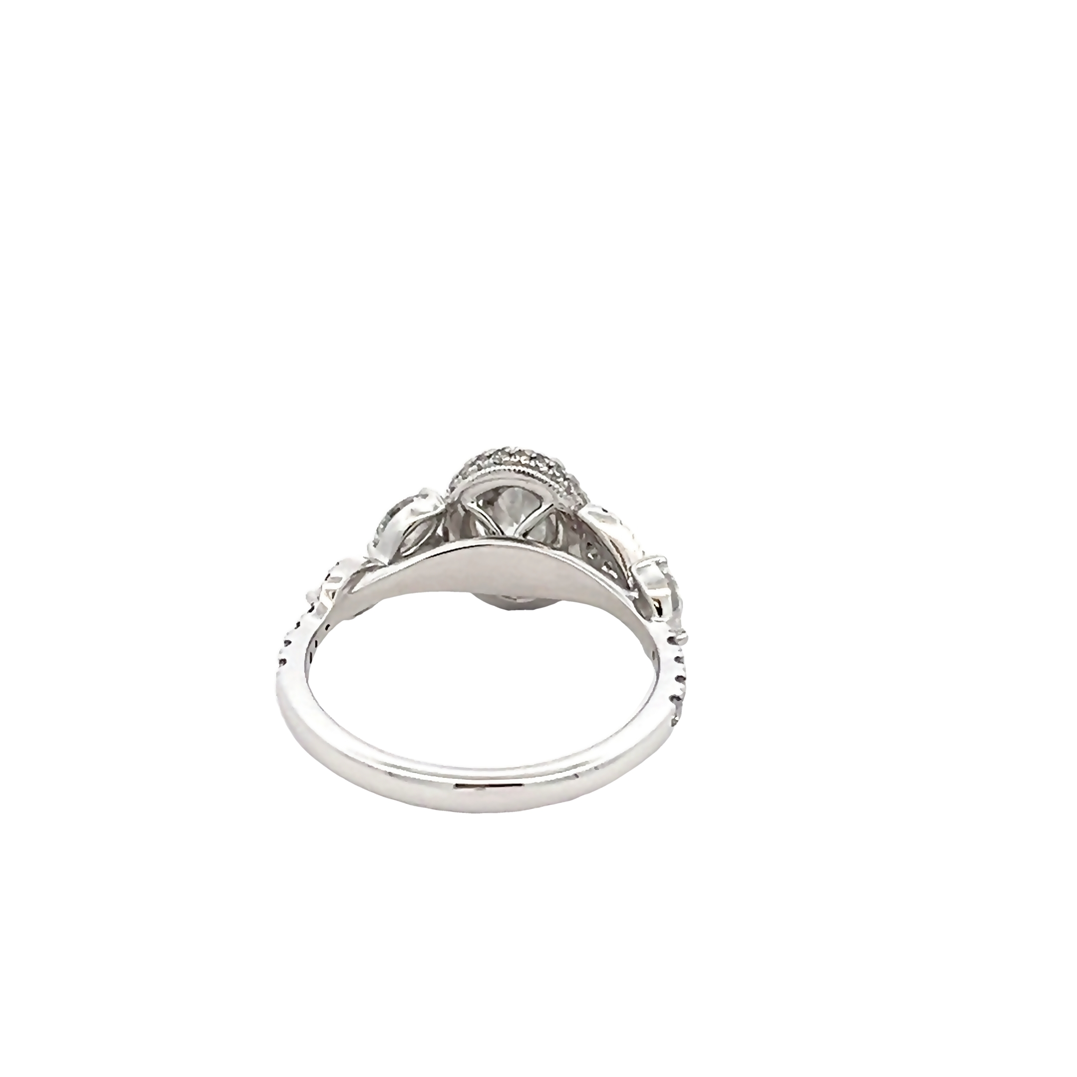 14k White Gold Oval Halo Engagment Ring