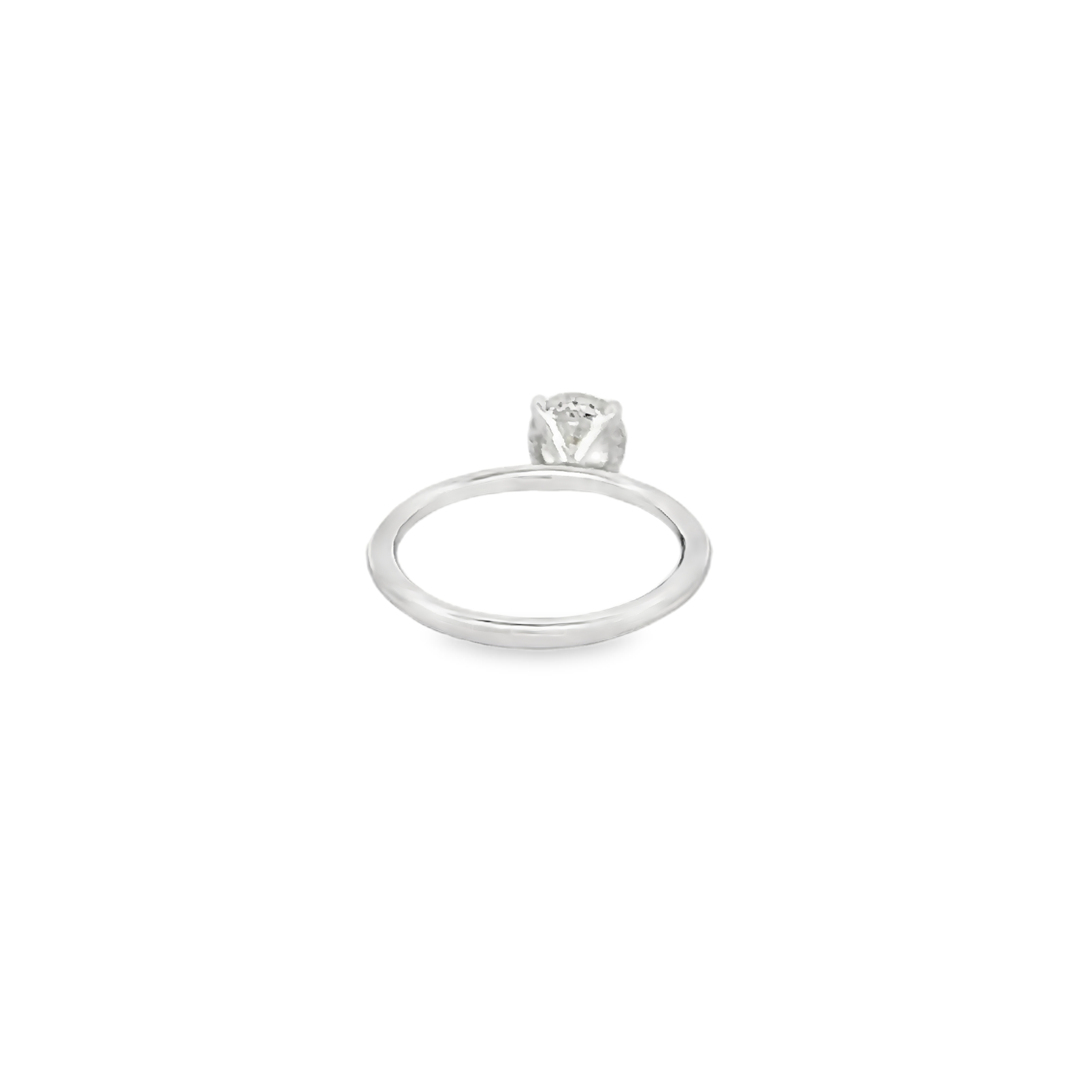 14k White Gold Solitaire Diamond Engagement Ring